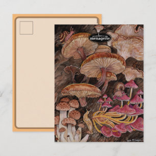 Cartão Postal De Festividades Menagerie de Cogumelos