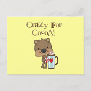 Cartão Postal De Festividades Menino Urso Louco Pelo Feriado do Cacau