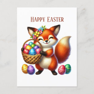 Cartão Postal De Festividades Mensagem de adição de raposa de Felz pascoa cega