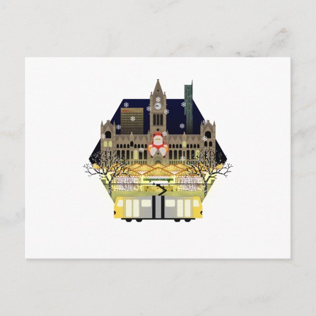 Cartão Postal De Festividades Mercados de Natal de Manchester (Frente)