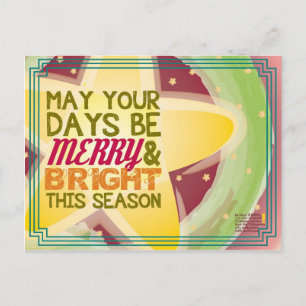 Cartão Postal De Festividades merry & bright Christmas card