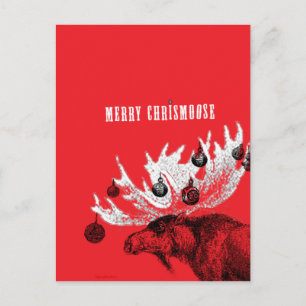 Cartão Postal De Festividades merry chrismoose