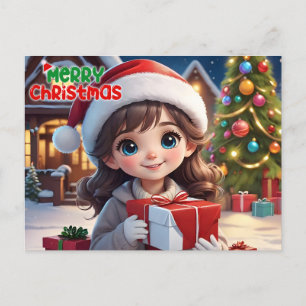 Cartão Postal De Festividades Merry Christmas