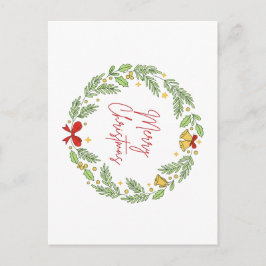 Cartão Postal De Festividades Merry Christmas