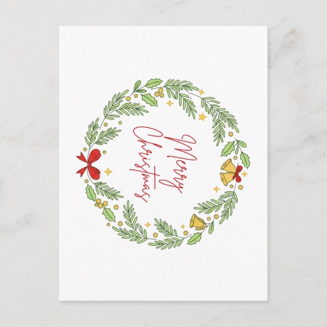 Cartão Postal De Festividades Merry Christmas (Frente)