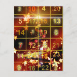 Cartão Postal De Festividades Merry christmas Advent calendar<br><div class="desc">Merry christmas Advent calendar</div>