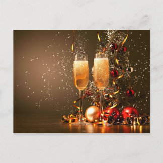 Cartão Postal De Festividades merry christmas and happy new year