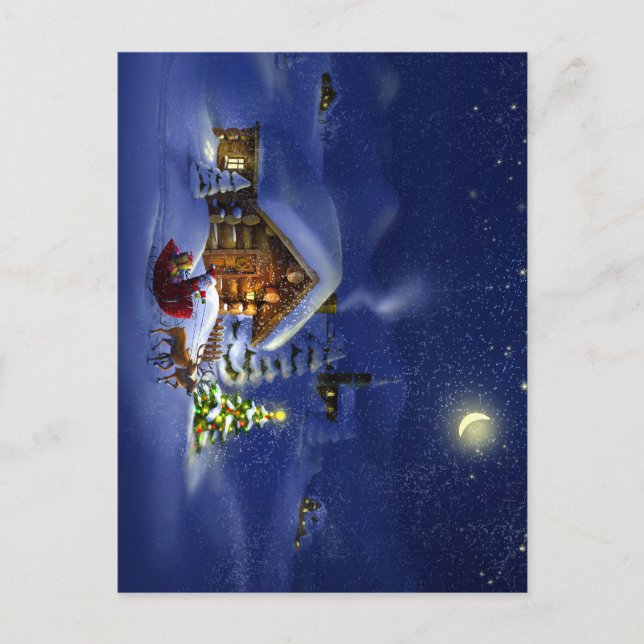 Cartão Postal De Festividades Merry Christmas and Happy New Year! (Frente)