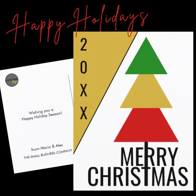 CARTÃO POSTAL DE FESTIVIDADES MERRY CHRISTMAS BUSINESS COMPANY XMAS TREE HOLIDAY (Criador carregado)