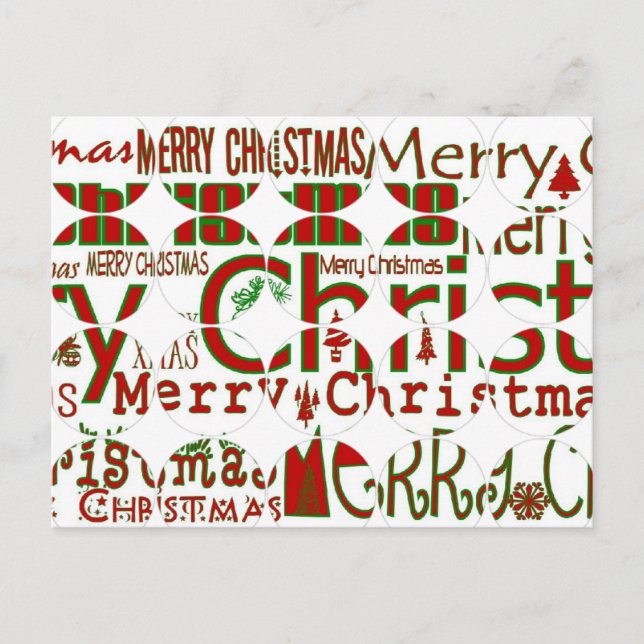 Cartão Postal De Festividades Merry Christmas Circle Postcard (Frente)