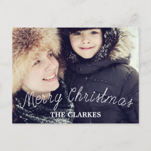 Cartão Postal De Festividades Merry Christmas Cute Handwriting & Photo