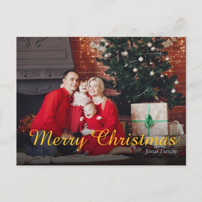 Cartão Postal De Festividades Merry Christmas Family Photo Greeting Card (Frente)
