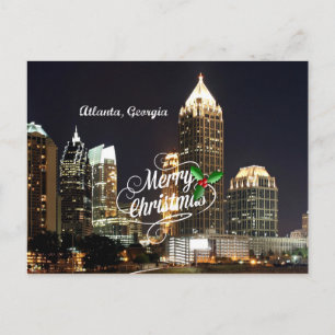 Cartão Postal De Festividades Merry Christmas from Atlanta, Georgia
