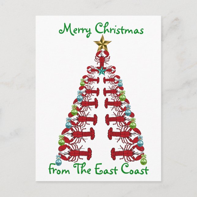 Cartão Postal De Festividades Merry Christmas from the  EastCoast postcard (Frente)