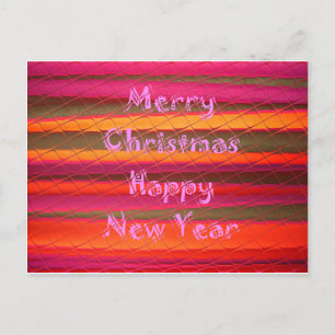Cartão Postal De Festividades Merry Christmas Happy New Year Color Design
