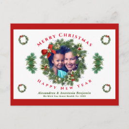 Cartão Postal De Festividades Merry Christmas Happy New Year Family Photo Custom
