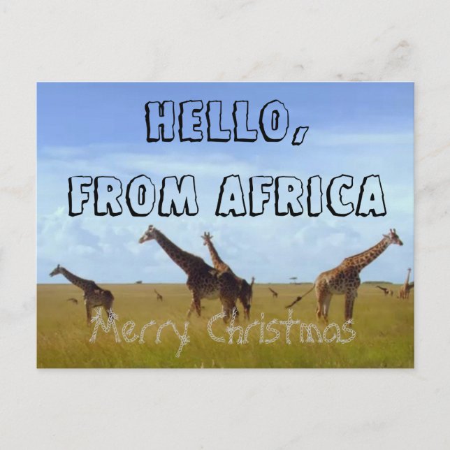 Cartão Postal De Festividades Merry Christmas Hello From Africa Hakuna Matata (Frente)