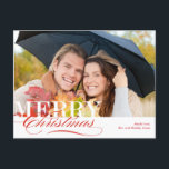 Cartão Postal De Festividades Merry Christmas Holiday Photo Card<br><div class="desc">Celebrate the season with this modern and stylish holiday postcard from Berry Berry Sweet.</div>