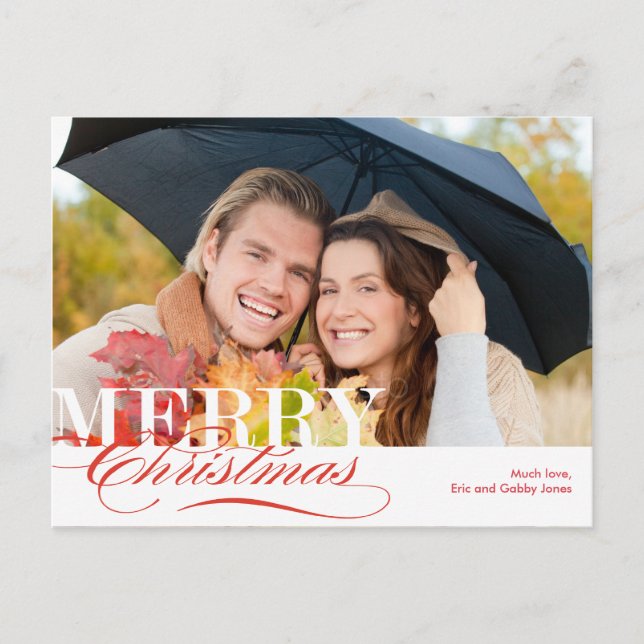 Cartão Postal De Festividades Merry Christmas Holiday Photo Card (Frente)