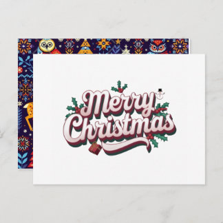 Cartão Postal De Festividades Merry Christmas Holiday Postcard – Festive Winter 