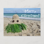 Cartão Postal De Festividades Merry Christmas/ Mele Kalikimaka Snowman Sandman<br><div class="desc">Merry Christmas/ Mele Kalikimaka Snowman Sandman</div>