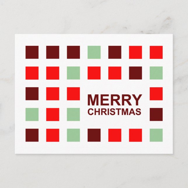 Cartão Postal De Festividades merry christmas (mod squares) (Frente)