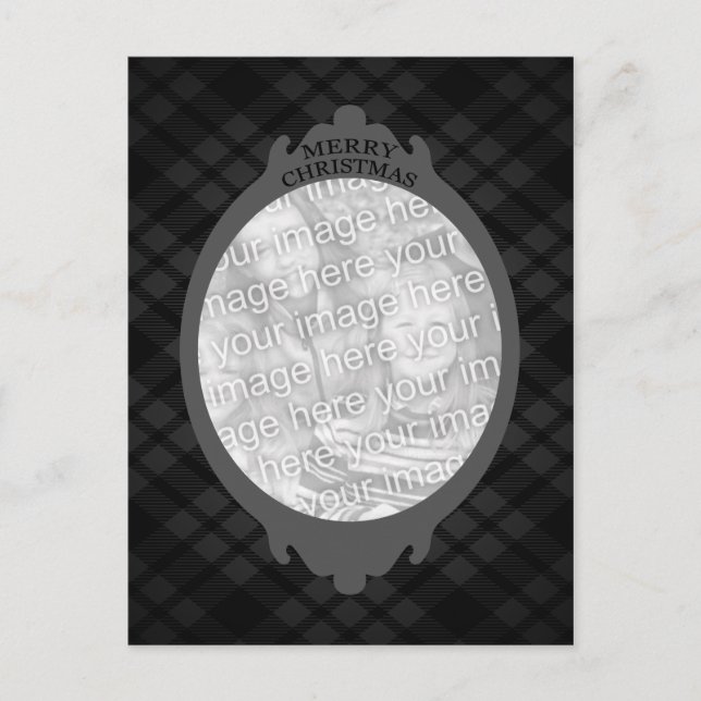 Cartão Postal De Festividades merry christmas (plaid frame) (Frente)