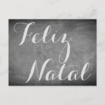 Cartão Postal De Festividades Merry Christmas Portuguese Chalkboard Typography<br><div class="desc">Merry Christmas wish in Portuguese Language "Feliz Natal",  Handwriting Typography Chalks Chalkboard Blackboard Black And White Holidays Season Custom Happy Holidays Christmas Card,  you can also easily add the receiver's name and address,  if you prefer to add this at home just delete the text.</div>