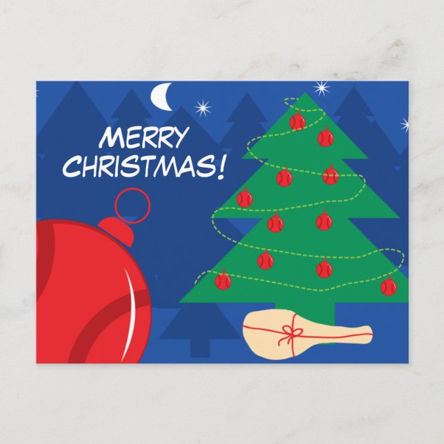 Cartão Postal De Festividades Merry Christmas postcards with cute tennis design (Frente)