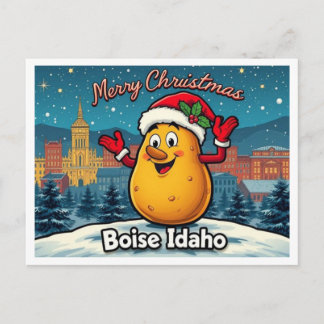 Cartão Postal De Festividades Merry Christmas Potato Boise Idaho