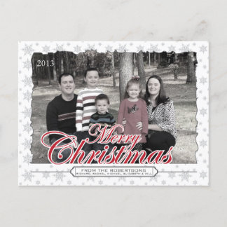 Cartão Postal De Festividades Merry Christmas Snowflake Custom Photo Postcards