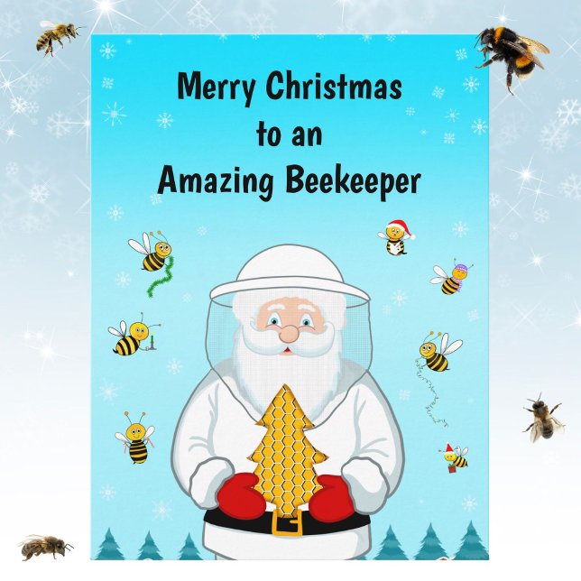 Cartão Postal De Festividades Merry Christmas to an Amazing Beekeeper (Criador carregado)