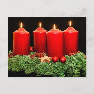 Cartão Postal De Festividades Merry natal advento wreath