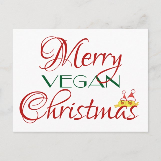 Cartão Postal De Festividades Merry Vegan Christmas (Frente)