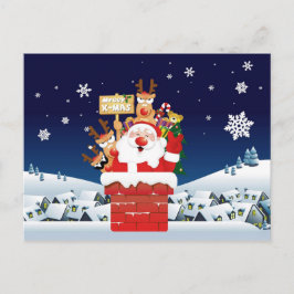 Cartão Postal De Festividades Merry Xmas Da Tripulação Dos Papais noeis