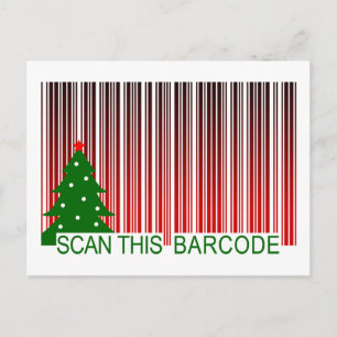 Cartão Postal De Festividades MERRY XMAS : digitalize este código de barras