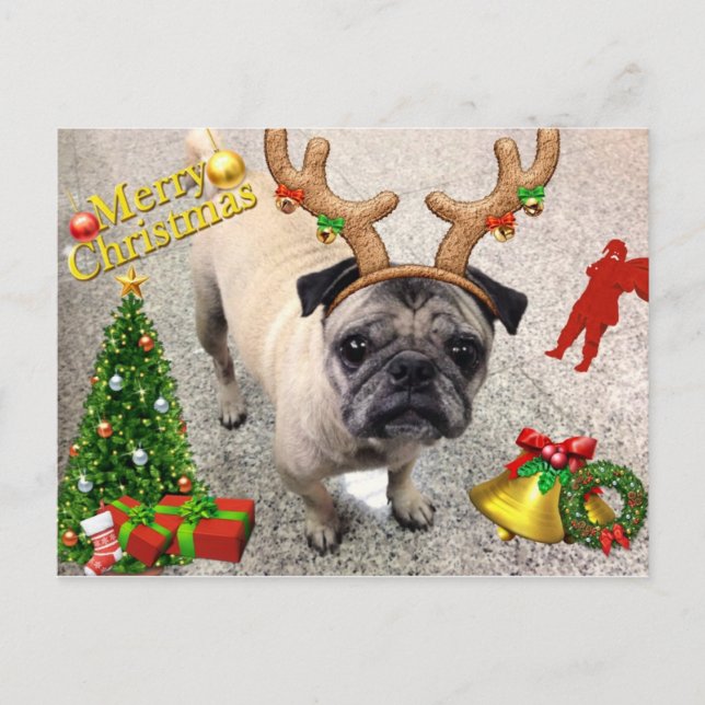 Cartão Postal De Festividades Merry X'mas Postcard Machi (Frente)