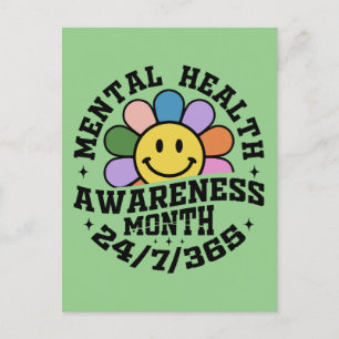 Cartão Postal De Festividades Mês de Consciência da Saúde Mental