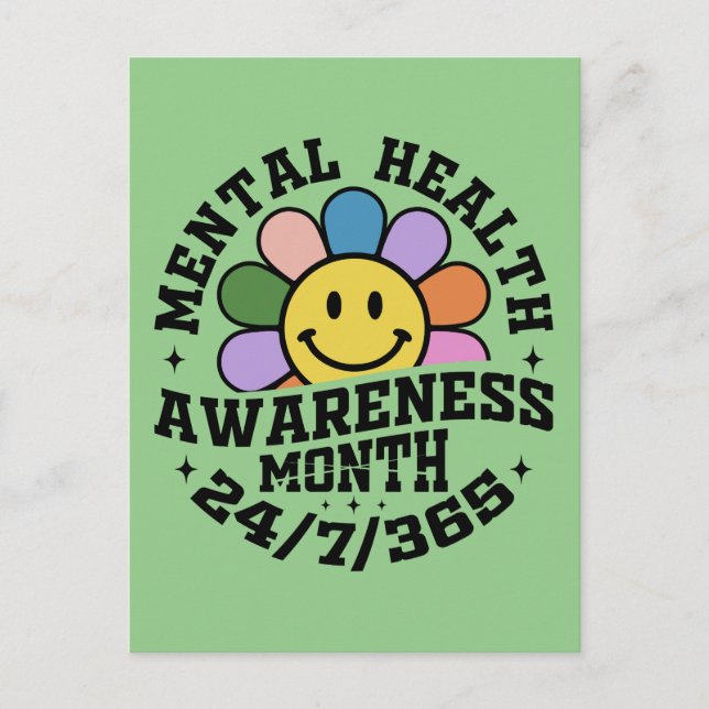 Cartão Postal De Festividades Mês de Consciência da Saúde Mental (Frente)