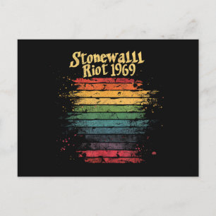 Cartão Postal De Festividades Mês do Orgulho Gay Bandeira Arco-íris Parede de pe