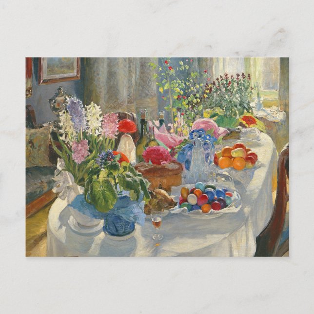 Cartão Postal De Festividades Mesa páscoa (Frente)