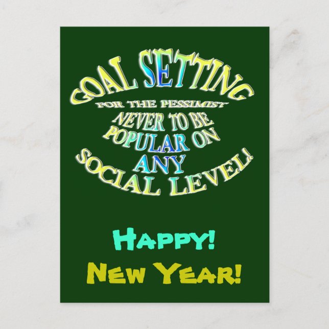 Cartão Postal De Festividades Meta: Nunca ser popular (Frente)