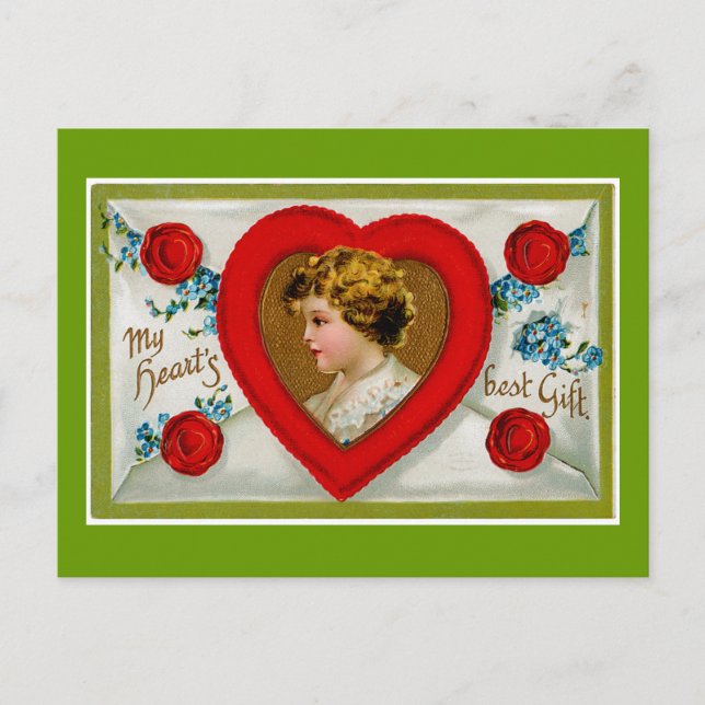 Cartão Postal De Festividades Meu Coração Melhor Presente (Frente)