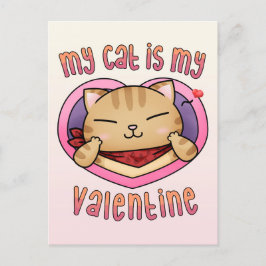 Cartão Postal De Festividades Meu Gato é Meu Namorados Laranja Tabby