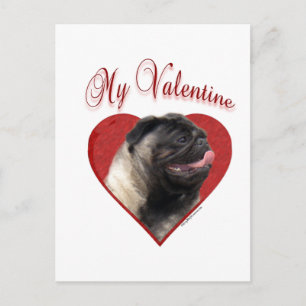 Cartão Postal De Festividades Meu Namorados Pug