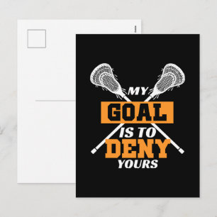 Cartão Postal De Festividades Meu Objetivo É Negar O Seu Lacrosse