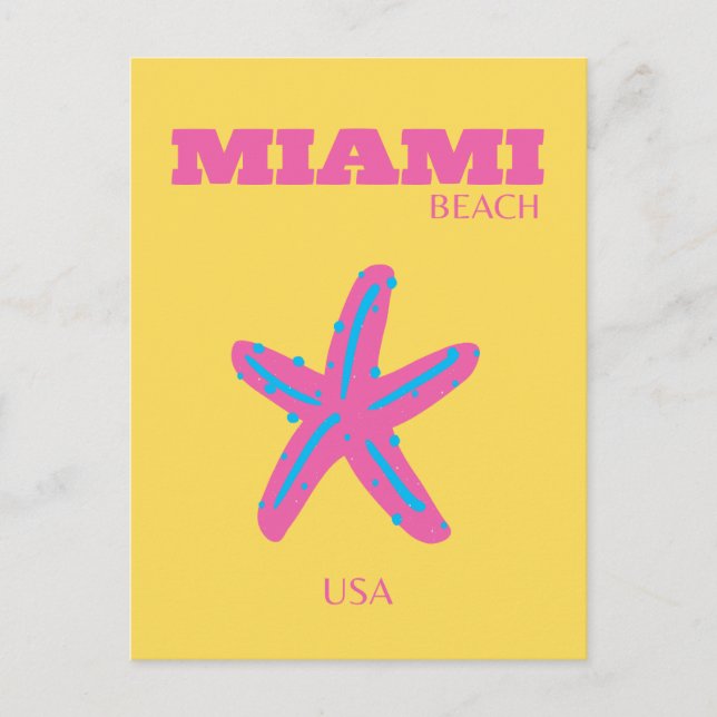Cartão Postal De Festividades Miami, Miami Beach, Arte de Viagem (Frente)