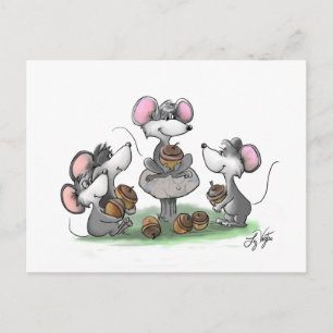 Cartão Postal De Festividades Mic, Mac e a ilustração feliz do Dia de os pais 