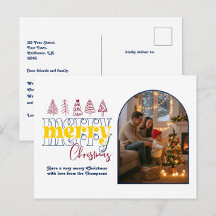 Cartão Postal De Festividades Midnight Sky Cozy Arch Foto Feliz Natal