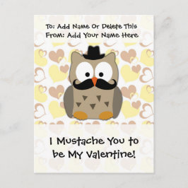Cartão Postal De Festividades Mim bigode você a ser meus namorados